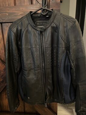 Harley-Davidson Black Perforated Leather Riding Jacket